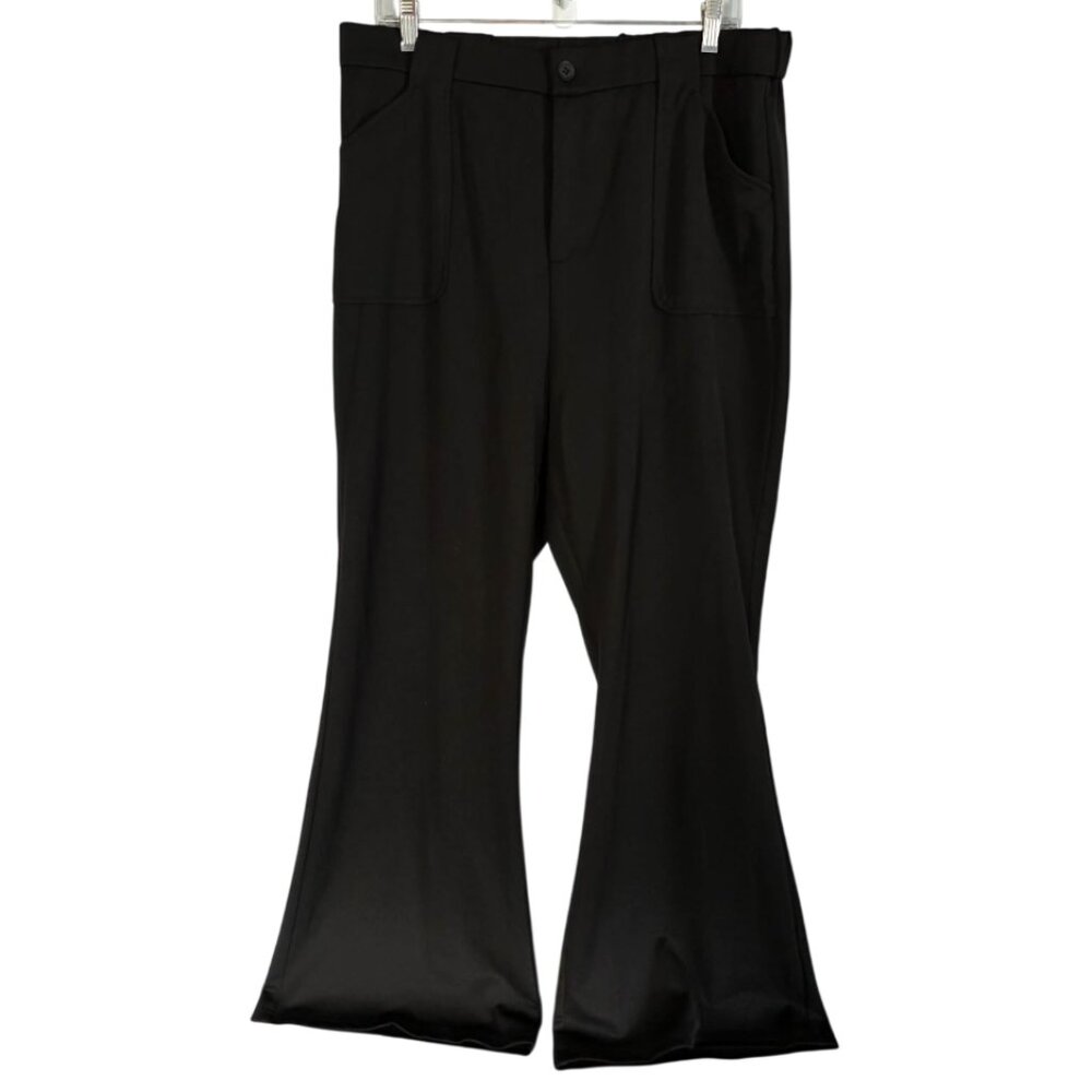 Belle Poque Black Stretchy Wide Legged Slacks